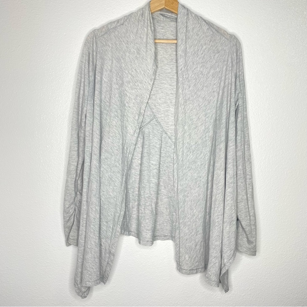 Ivivva Gray Open Front Wrap Drape Cardigan Girls 14